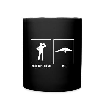 Dein Freund - Ich - Gleitschirmfliegen Ansicht von - Tasse einfarbig - Schwarz - Vorne