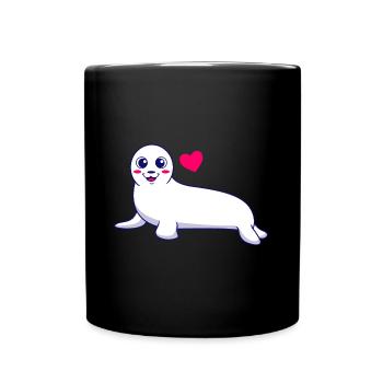 Seal Seal Baby as a gift for kids - Full Colour Mug - black - Front