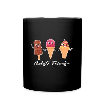 Eis Sommer Eis Cream Lustiges Kinder Eis Am Stiel - Tasse einfarbig - Schwarz - Vorne