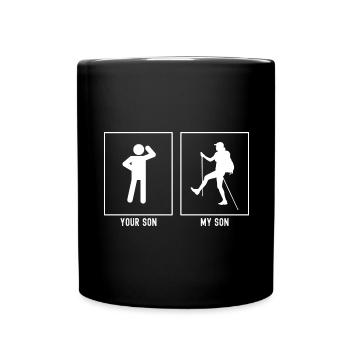 Ihr Sohn - Mein Sohn - Wandernde Person - Tasse einfarbig - Schwarz - Vorne