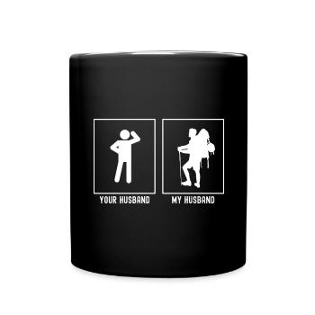 Ihr Ehemann - Mein Ehemann - Wandern Profi Posed - Tasse einfarbig - Schwarz - Vorne