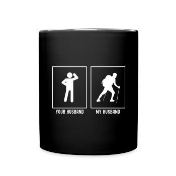 Ihr Ehemann - Mein Ehemann - Wandern Schwierig - Tasse einfarbig - Schwarz - Vorne