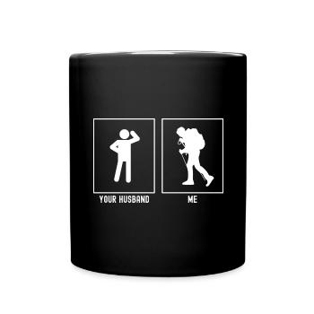 Ihr Mann - Ich - Wandernder Spaziergang - Tasse einfarbig - Schwarz - Vorne