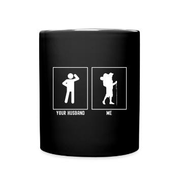 Votre mari - moi - Homme errant détendu - Mug uni - noir - Devant