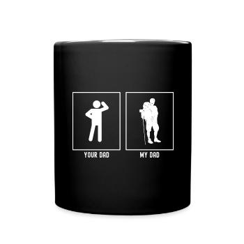 Dein Vater - Mein Vater - Wandern Posed - Tasse einfarbig - Schwarz - Vorne