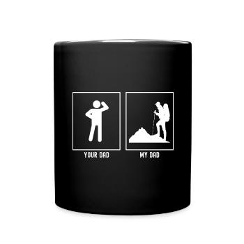 Dein Vater - Mein Vater - Wandernder Berg - Tasse einfarbig - Schwarz - Vorne