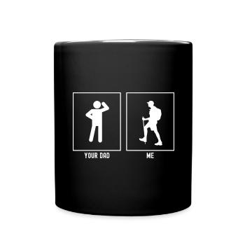 Dein Vater - Ich - Langsames Wandern - Tasse einfarbig - Schwarz - Vorne