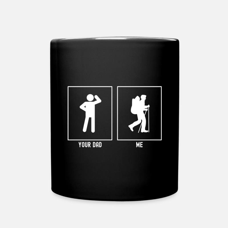 Dein Vater - Ich - Professionelles Wandern - Tasse einfarbig - Schwarz