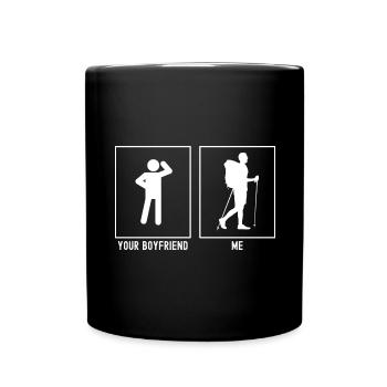 Dein Freund - Ich - Wandern nach rechts - Tasse einfarbig - Schwarz - Vorne
