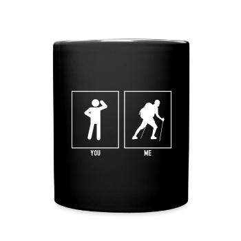 Sie - Ich - Wanderer Spaziergang - Tasse einfarbig - Schwarz - Vorne