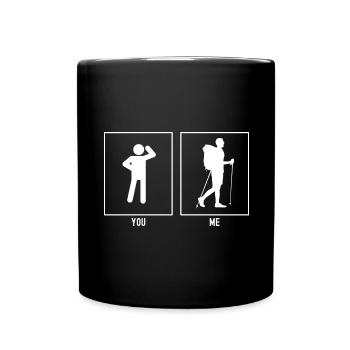 Du - Ich - Wandern Entspannt - Tasse einfarbig - Schwarz - Vorne