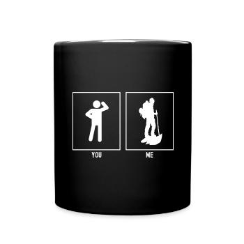 Du - Ich - Wandernder Mann Vektor - Tasse einfarbig - Schwarz - Vorne