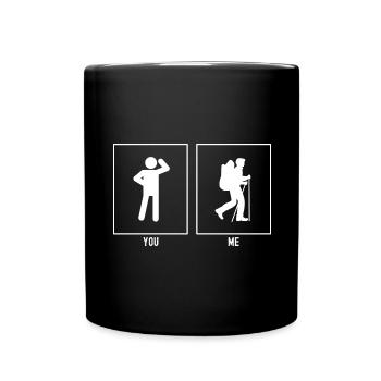 Du - Ich - Wandern - Tasse einfarbig - Schwarz - Vorne