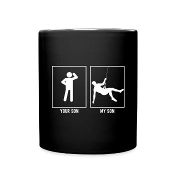 Your son - my son - climbing hanging abseiling - Full Colour Mug - black - Front