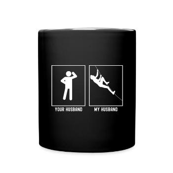 Your husband - My husband - Climbing diagonally - Full Colour Mug - black - Front
