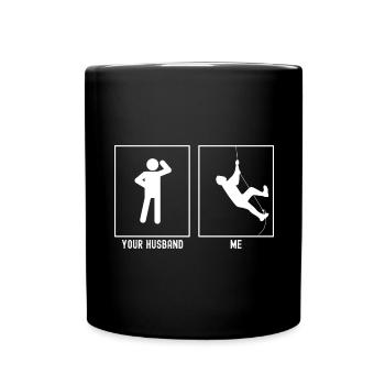 Ihr Ehemann - Ich - Wandklettern - Tasse einfarbig - Schwarz - Vorne
