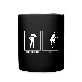 Ihr Mann - Ich - Klettern Extrem - Tasse einfarbig - Schwarz - Vorne