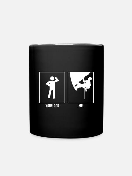Dein Vater - Ich - Felsklettern - Tasse einfarbig - Schwarz