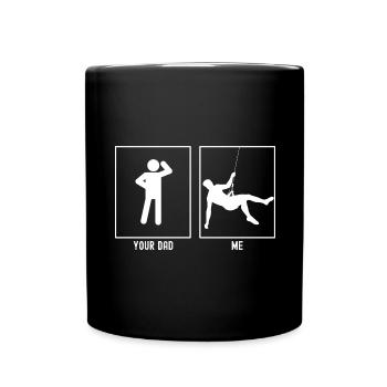 Dein Vater - Ich - Klippen hängen - Tasse einfarbig - Schwarz - Vorne