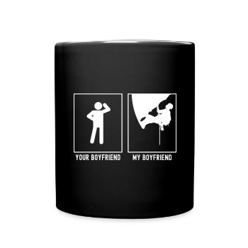 Dein Freund - Mein Freund - Professionelles Klette - Tasse einfarbig - Schwarz - Vorne