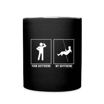 Dein Freund - Mein Freund - Runterklettern - Tasse einfarbig - Schwarz - Vorne