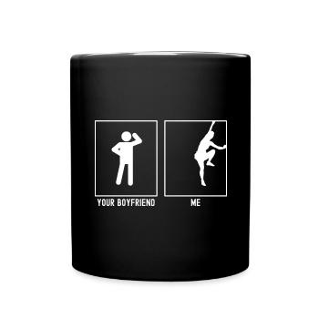 Votre ami - moi - grimper en haut à droite - Mug uni - noir - Devant