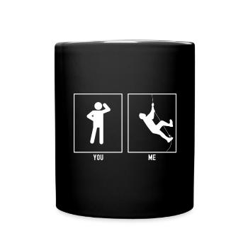 Sie - Ich - Wandklettern - Tasse einfarbig - Schwarz - Vorne