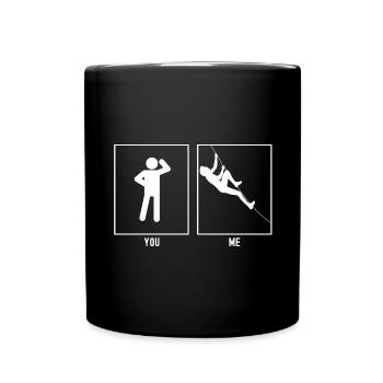 Du - Ich - Klettern Diagonal - Tasse einfarbig - Schwarz - Vorne