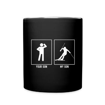 Ihr Sohn - Mein Sohn - Awesome Skiing - Tasse einfarbig - Schwarz - Vorne