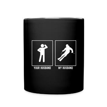 Your Husband - My Husband - Skiing Fun - Full Colour Mug - black - Front