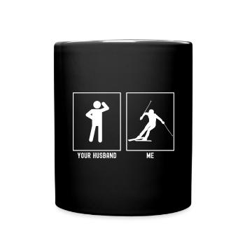 Votre mari - moi - Expert en ski - Mug uni - noir - Devant