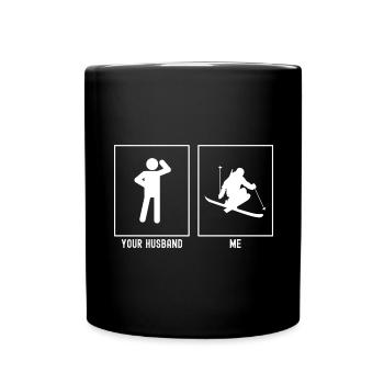 Ihr Ehemann - Ich - Skifahren Radikal - Tasse einfarbig - Schwarz - Vorne