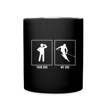 Your Father - My Father - Skiing Player Drawing - Full Colour Mug - black - Front