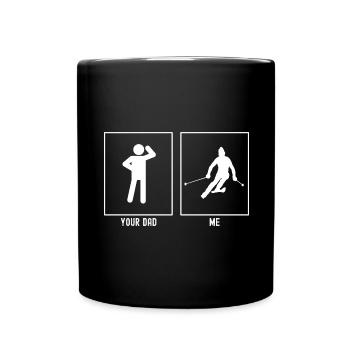 Ton père - Moi - Centre de ski - Mug uni - noir - Devant