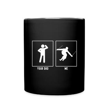 Ton père - moi - Ski alpin rapide - Mug uni - noir - Devant