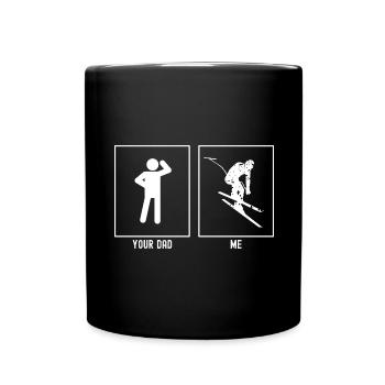 Ihr Vater - Ich - Extremes Skifahren Abfahrt - Tasse einfarbig - Schwarz - Vorne