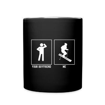 Votre ami - Moi - Ski alpin Excès de vitesse - Mug uni - noir - Devant