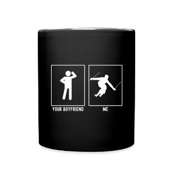 Ihr Freund - Ich - Skifahren Drehen - Tasse einfarbig - Schwarz - Vorne