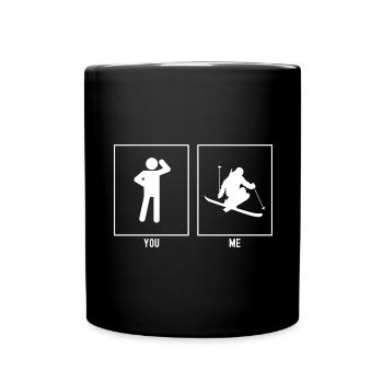 Sie - Ich - Skifahren Extrem - Tasse einfarbig - Schwarz - Vorne
