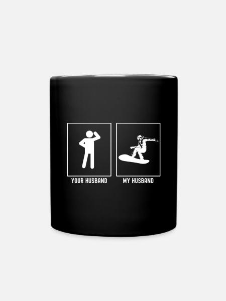 Votre mari - Mon mari - Snowboarding Profi Ve - Mug uni - noir