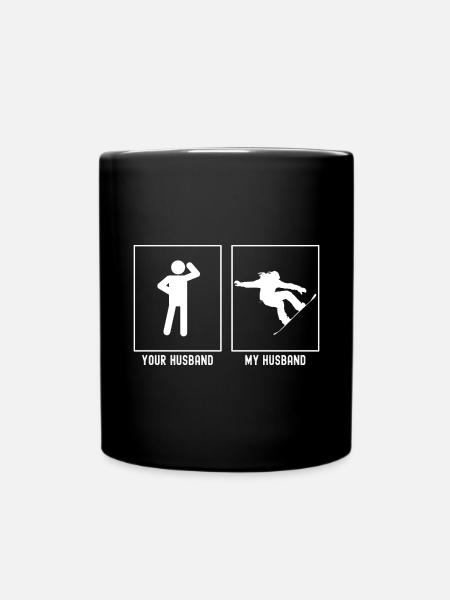 Votre mari - Mon mari - Snowboard Jumps - Mug uni - noir