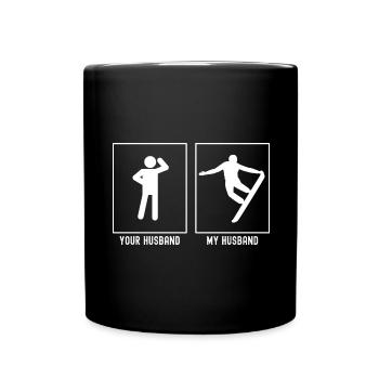Ihr Ehemann - Mein Ehemann - Radikales Snowboardin - Tasse einfarbig - Schwarz - Vorne