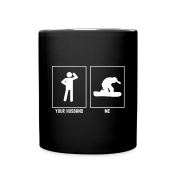 Ihr Ehemann - Ich - Snowboarding Radikal - Tasse einfarbig - Schwarz - Vorne