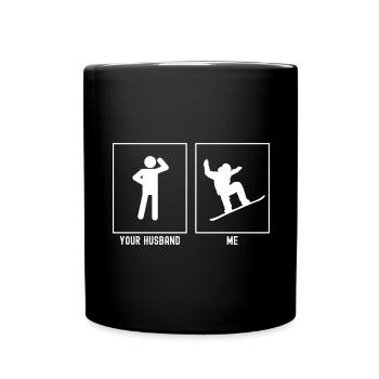 Ihr Ehemann - Ich - Snowboarding Balancieren - Tasse einfarbig - Schwarz - Vorne