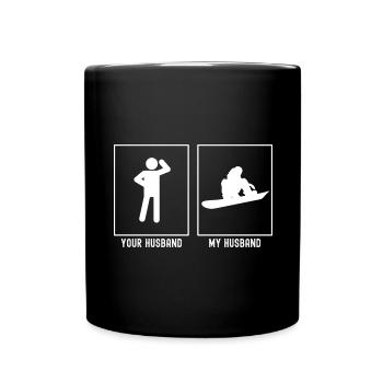 Ihr Ehemann - Mein Ehemann - Snowboarding Board - Tasse einfarbig - Schwarz - Vorne