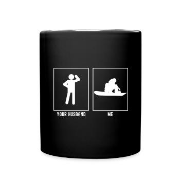 Your Husband - Me - Snowboarding Design - Full Colour Mug - black - Front