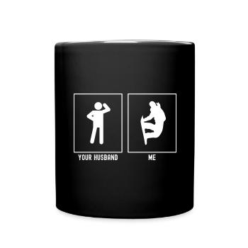 Your husband - Me - Snowboarding Awesome - Full Colour Mug - black - Front