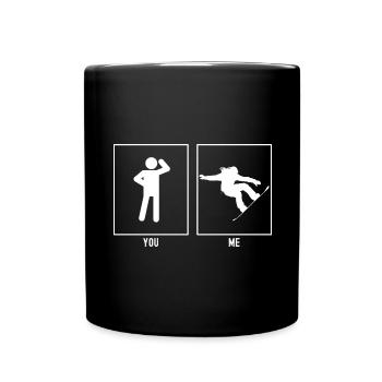 Dein Vater - Ich - Radikales Snowboarding - Tasse einfarbig - Schwarz - Vorne