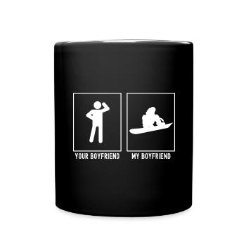 Dein Freund - Mein Freund - Snowboarding - Tasse einfarbig - Schwarz - Vorne