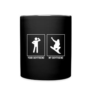 Votre ami - Mon ami - Snowboarding Thumbs ho - Mug uni - noir - Devant